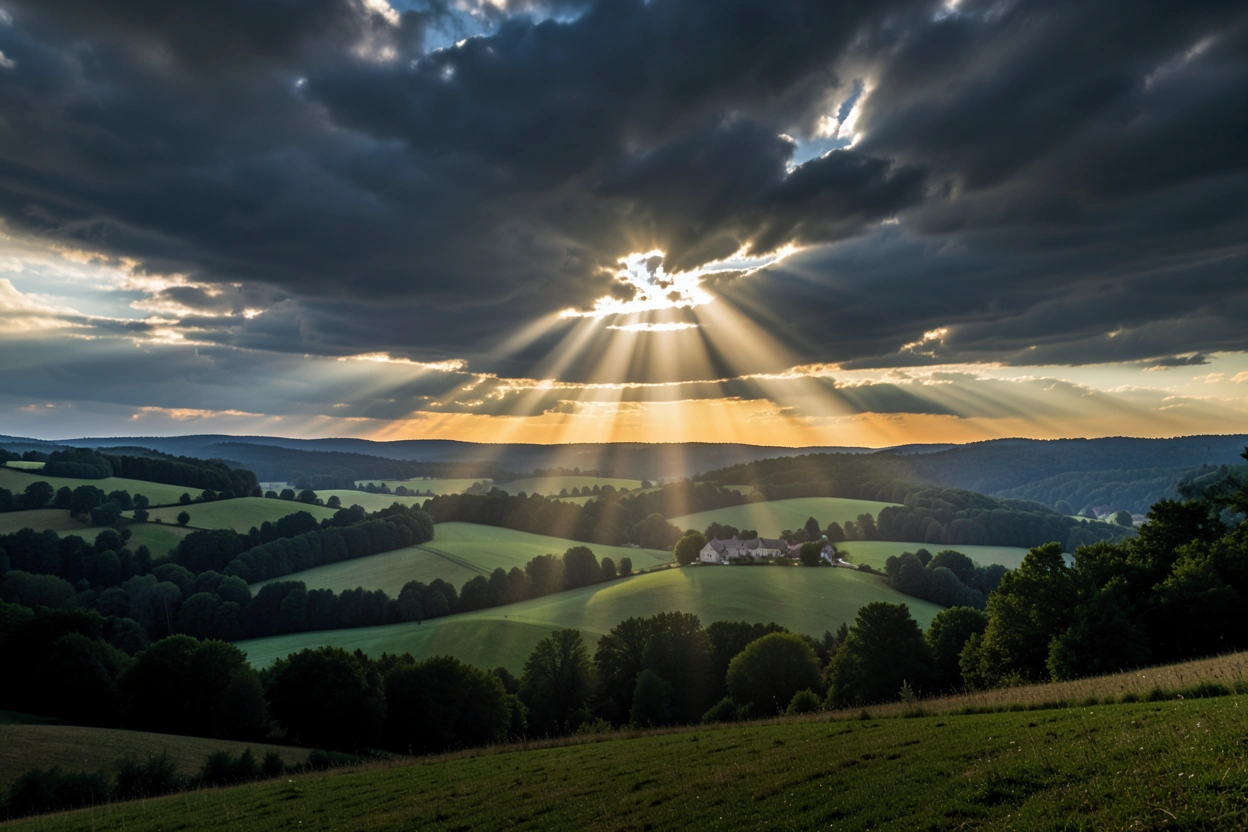 Ciel changeant au-dessus de la campagne périgourdine